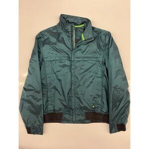 VTG 1980/90s Boss Hugo Boss Green Blue Softshell Windbreaker Coat Jacket Mens L